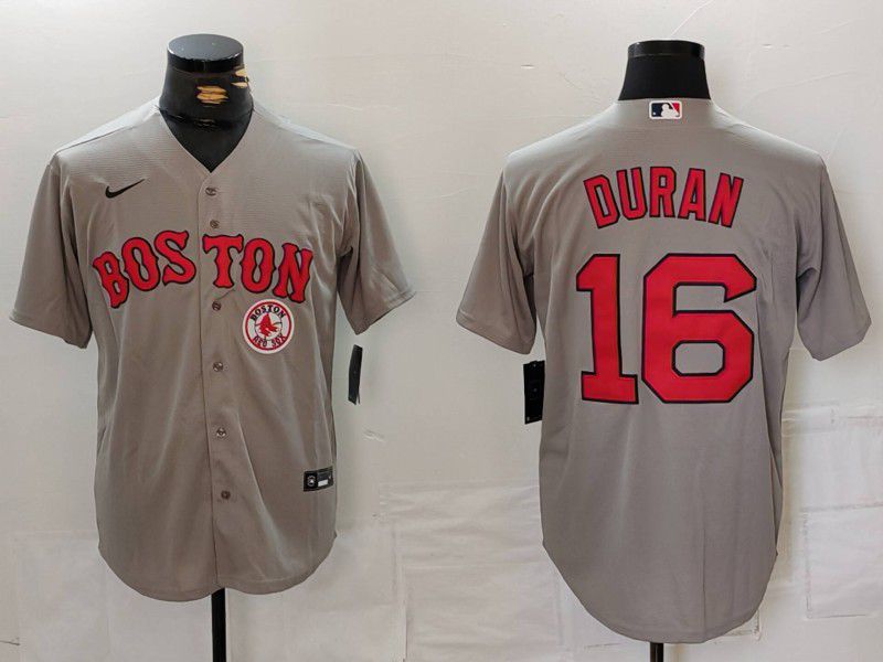 Men Boston Red Sox #16 Duran Grey Game 2024 Nike MLB Jersey style 3->boston red sox->MLB Jersey